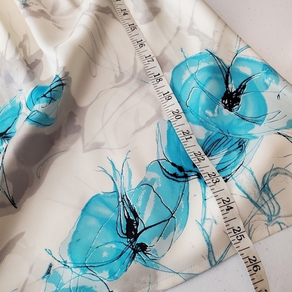 VINTAGE Talbots Small Sleeveless silk Blouse Blue Gray Floral Bias Cut 90s Y2K - Picture 4 of 10